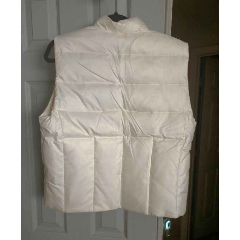 Banana Republic Women's White Bubble Zip Up Vest. Nice Quality. L - Picture 8 of 9